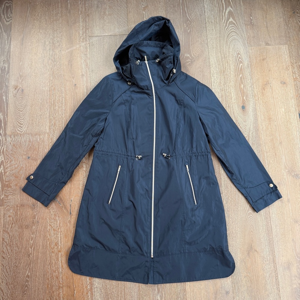 COLE HAAN 'Travel Package' Hooded Rain Jacket in Indigo - Picture 7 of 16
